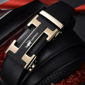 Brand genuine leather automatic buckle belt