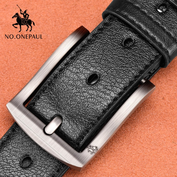 Genuine leather luxury strap belt