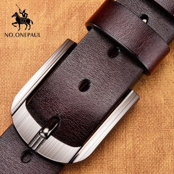 Genuine leather luxury strap belt
