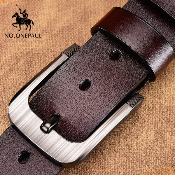 Genuine leather luxury strap belt