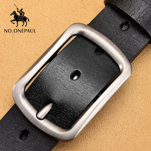 Genuine leather luxury strap belt