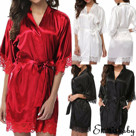 Sexy Women Kimono Robe Sleepwear