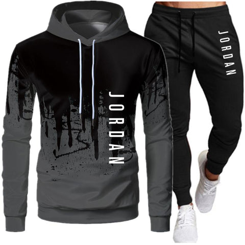 Men Tracksuit Set Hooded Sweatshirt+pants