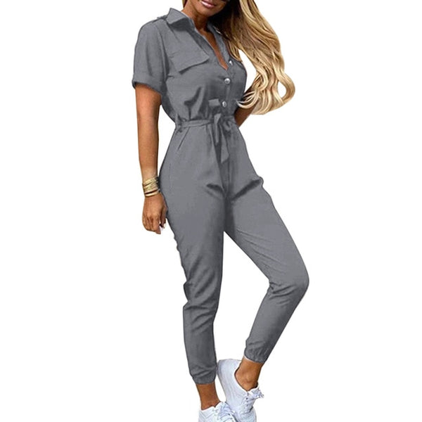 Jumpsuit Women Deep V Neck