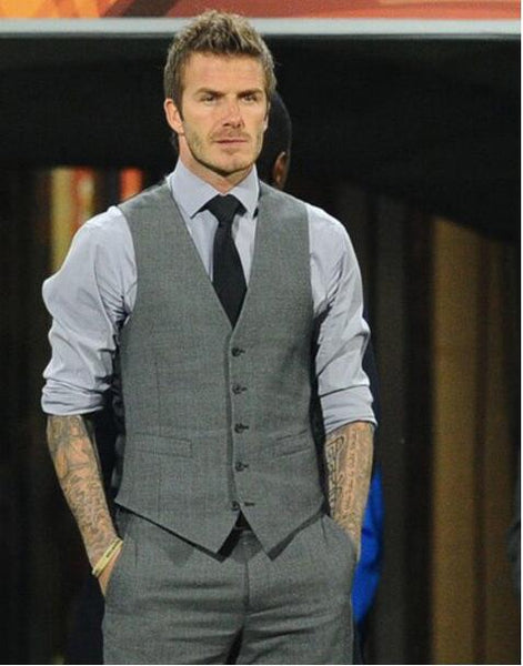 New Wedding High-quality Goods Cotton Men's Fashion Design Suit Vest / Grey Black High-end Men's Business Casual Suit Vest