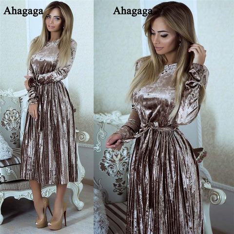 Velvet Casual Long Women Dress