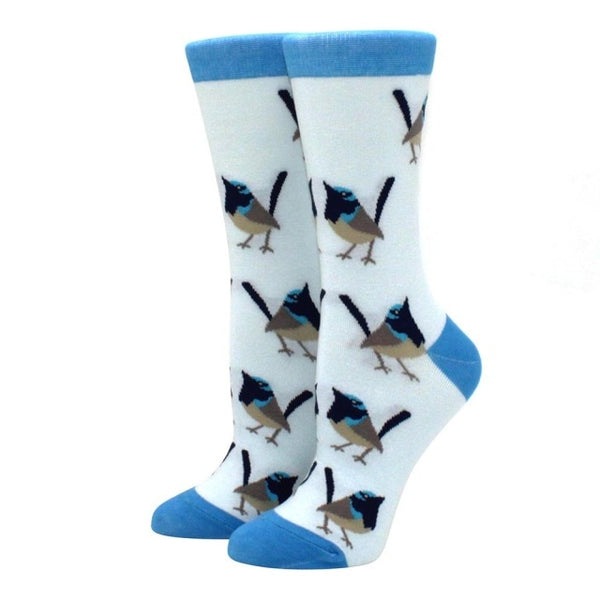 Happy Funny Print Art Cute Spring animal Penguin kangaroo koala parrot Cotton Fashion Sock