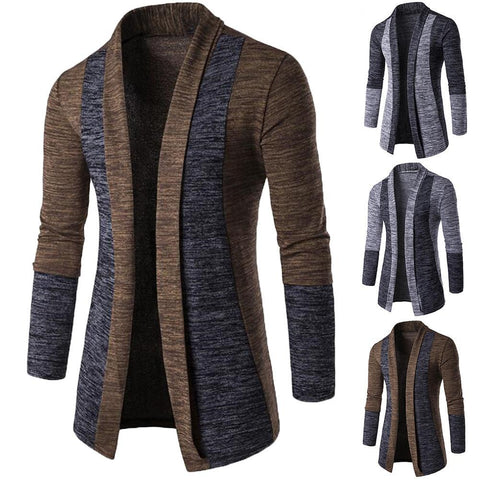 New retro cardigan stitching contrast color long-sleeved slim-fit sweater jacket outer wear versatile fit