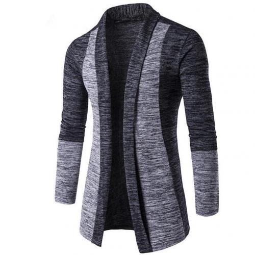 New retro cardigan stitching contrast color long-sleeved slim-fit sweater jacket outer wear versatile fit