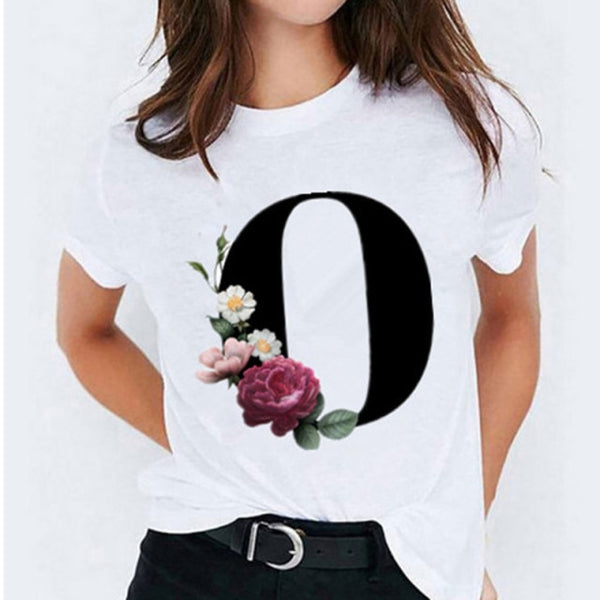 T-shirts 26 Letter Printed Vogue Top Casual T-shirt