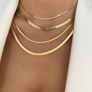 Hot Fashion Snake Chain Necklace Choker Stainless Steel Gold Color Chain
