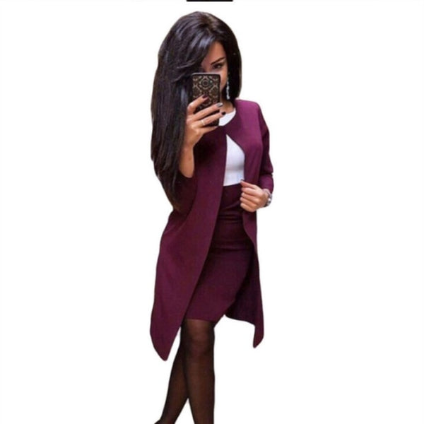 Two-piece Suit Women Skirt Dress Long sleeved Formal Business Suit
