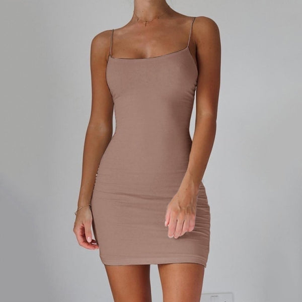 Sexy Spaghetti Strap Camisole Mini Bodycon Club Party Dress