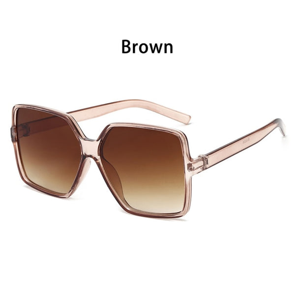 Oversized Square Retro Big Frame Flat Top Luxury Shade UV400 Protection Sunglass