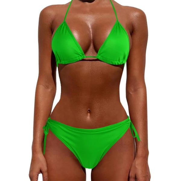 Sexy Women Summer Bandage Bikini Set with Push-up Bra