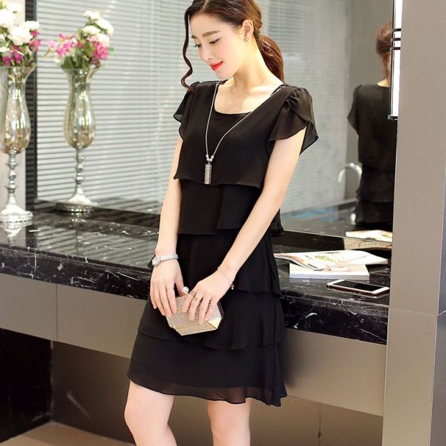 New Summer Slim Style in Korean Version Midi Dress