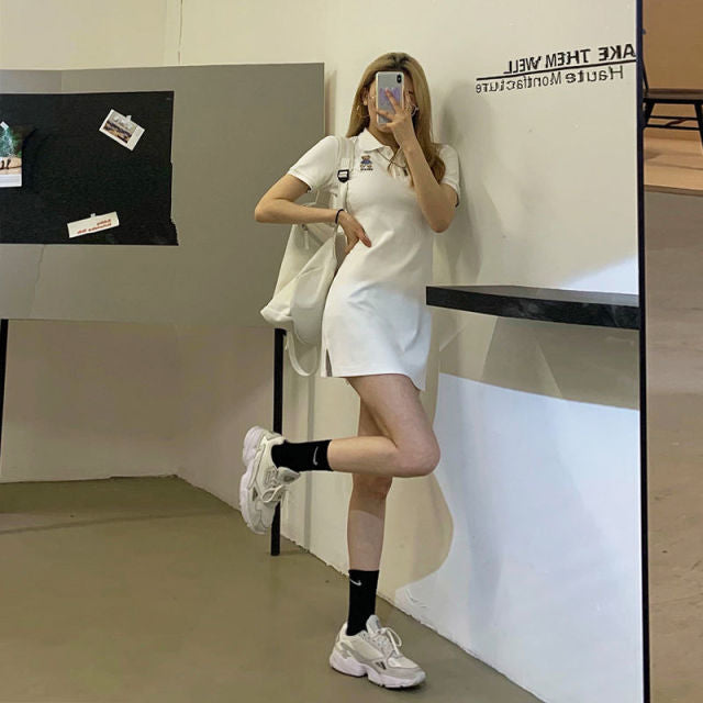 New Korean Style Waist Slim Tight-fitting Summer Mini Sexy Bag Hip One-piece Dress