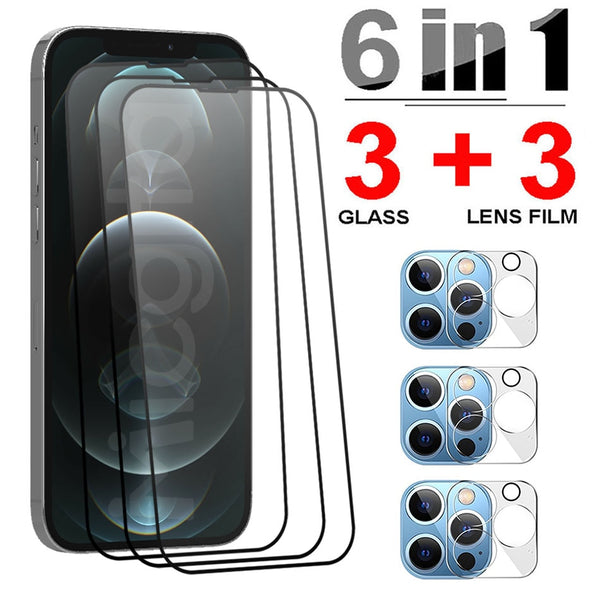 Tempered Glass For iphone 13 Pro Max iphone 13 mini Screen Protector 3D Camera Lens Glass Full Cover Film For iphone 13 Glass