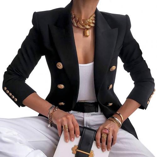 New woman jacket Autumn  blazer women  Solid Color Slim Coat Suit Jacket Double-breasted Business Blazer