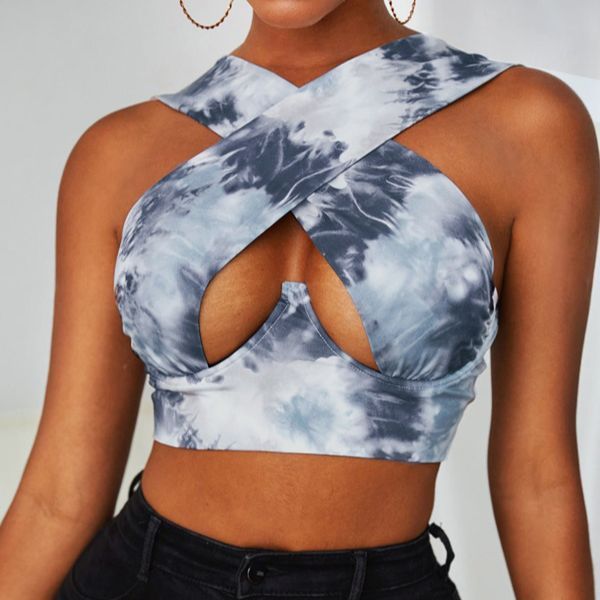 Tank Top Sleeveless Cutout Sexy Crop Club Vintage Bustier Top