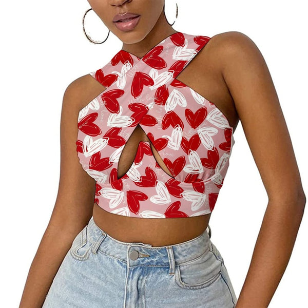 Tank Top Sleeveless Cutout Sexy Crop Club Vintage Bustier Top