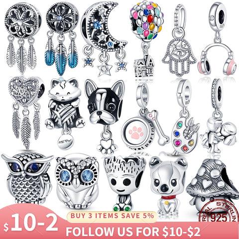 Plata Charms Of Ley 925 Silver Dream Catcher Series Charms Fit Pandora 925 Original Bracelets Diy