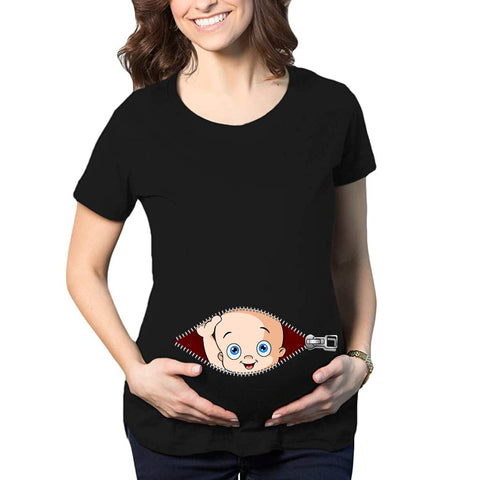 Pregnant Baby Loading Funny Women T Shirt
