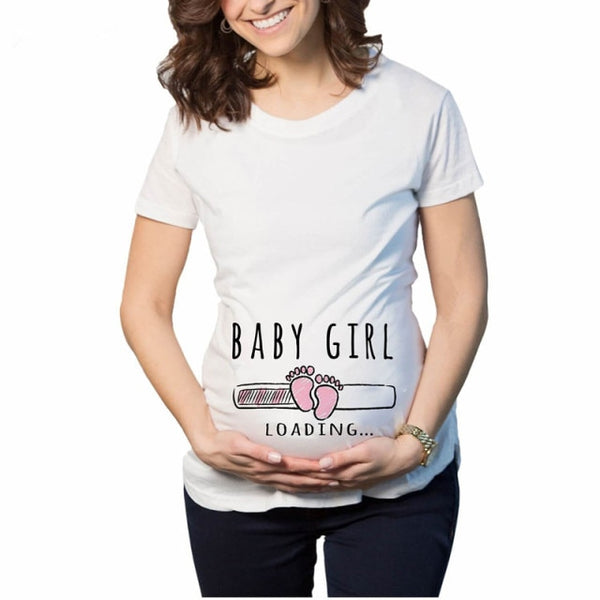 Pregnant Baby Loading Funny Women T Shirt