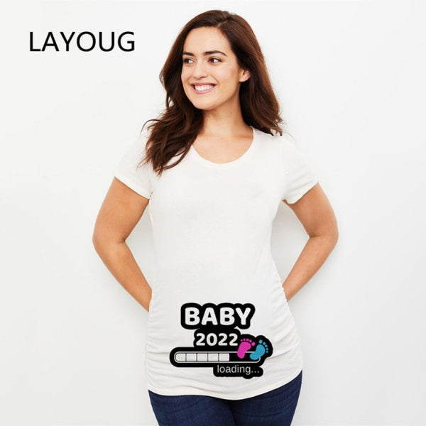 Pregnant Baby Loading Funny Women T Shirt