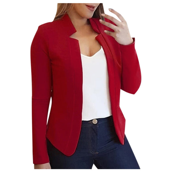 Fashion Long Sleeve Open Cardigan Solid Color Casual Oversized Jacket Coat Women Blazer