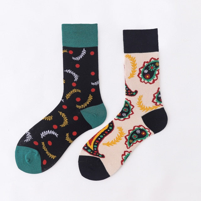 Funny art abstract cotton male animal sock