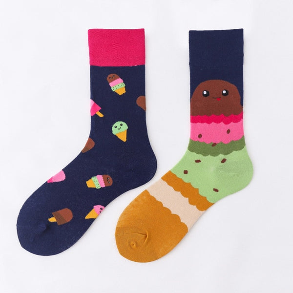 Funny art abstract cotton male animal sock